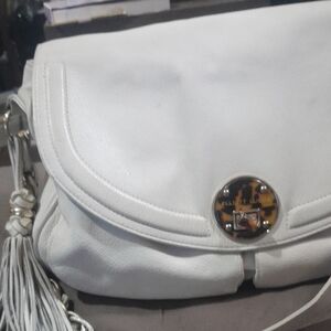 Elliott Lucca Cream Shoulder Bag with Tassel